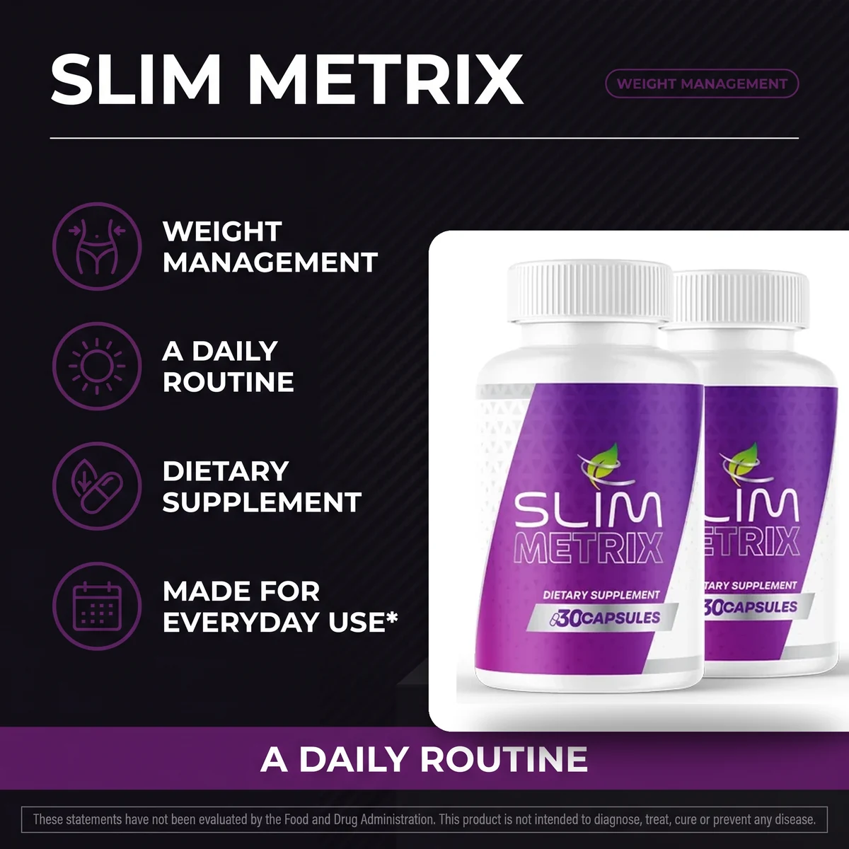 Slim Metrix weight management panel beside two bottles