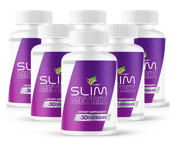The Slim Metrix six-bottle pack, front labels showing